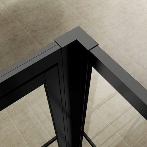 Horizon douchecabine mat zwart rechthoek draaideur 8 mm NANO glas 3