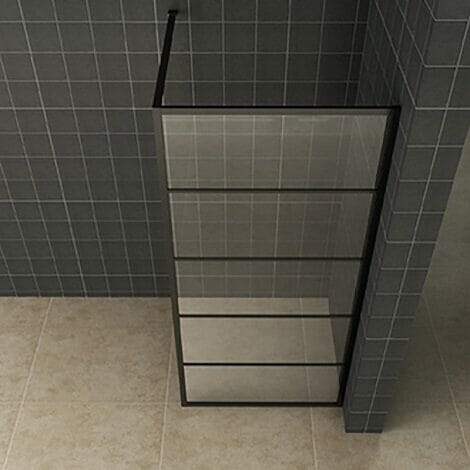 Horizon inloopdouche mat zwart raster cm 8 mm NANO glas 2