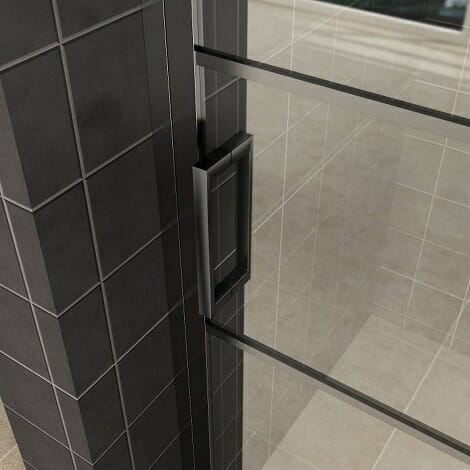 Horizon nisdeur mat zwart met vast paneel 8 mm NANO glas 3