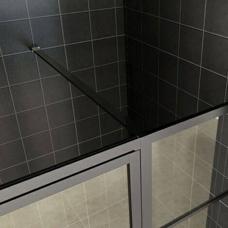 Horizon nisdeur mat zwart met vast paneel 8 mm NANO glas 4