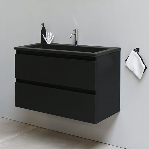 Mat zwart badmeubel bouwcity