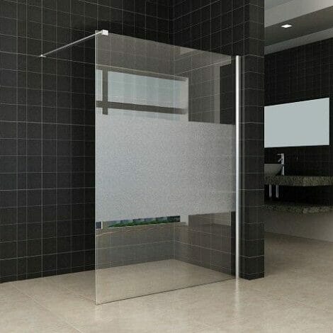 Wiesbaden Inloopdouche 140x200cm 8mm met gedeeltelijk mat glas middenband NANO coating 1