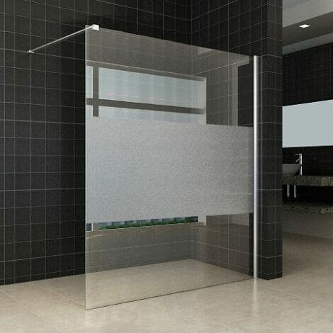 Wiesbaden Inloopdouche 160x200cm 8mm met gedeeltelijk mat glas middenband NANO coating