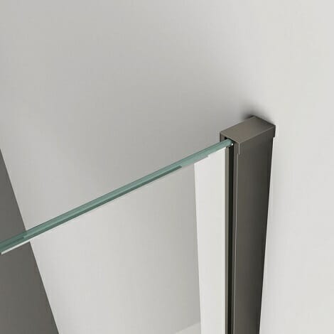 Wiesbaden Safety Glass inloopdouche met ZWART muurprofiel 10mm NANO coating 3