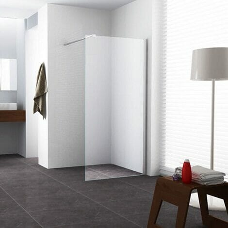 Wiesbaden Safety Glass inloopdouche met muurprofiel 10mm NANO coating 1