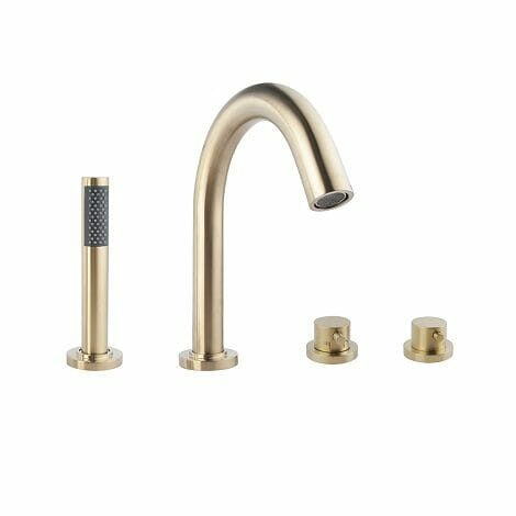 Wiesbaden badrandthermostaat Caral 4 gats afbouwset geborsteld messing