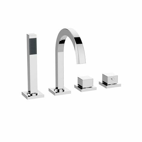 Wiesbaden badrandthermostaat Rombo 4 gats afbouwset chroom