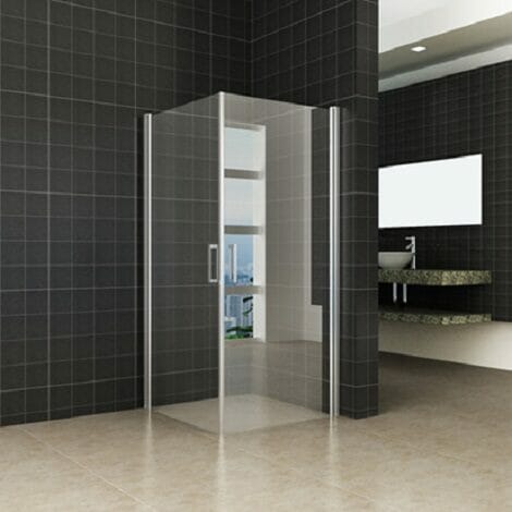 Wiesbaden douchecabine dubbele swingdeur 8mm glas chroom NANO coating