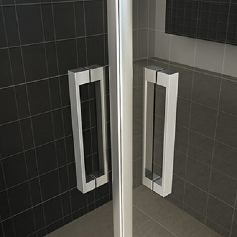 Wiesbaden douchecabine hoekinstap met 2 schuifdeuren 8mm glas chroom NANO coating 3