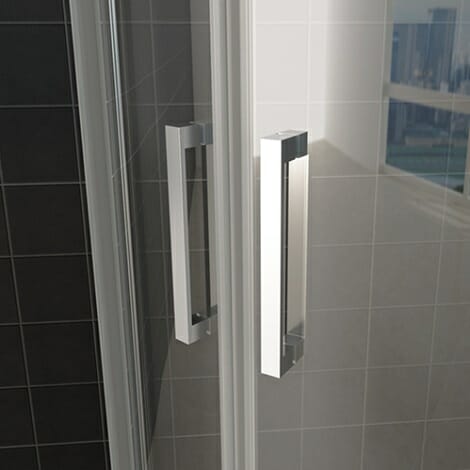 Wiesbaden douchecabine kwartrond 2 draaideuren 8mm glas chroom NANO coating 2