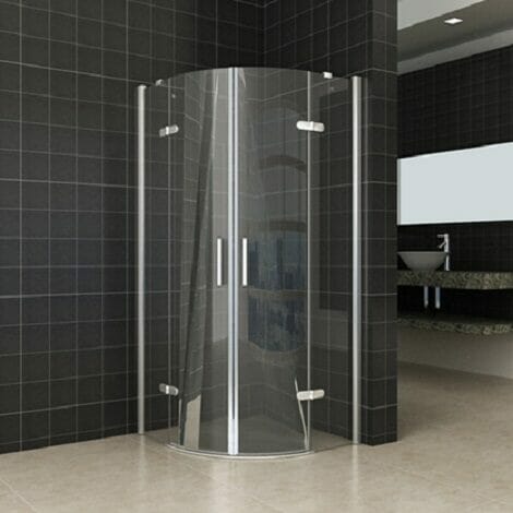 Wiesbaden douchecabine kwartrond 2 draaideuren 8mm glas chroom NANO coating