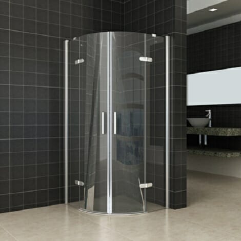 Wiesbaden douchecabine kwartrond 2 draaideuren 8mm glas chroom NANO coating
