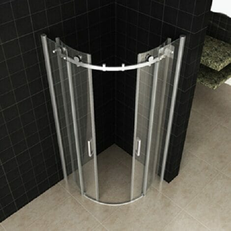 Wiesbaden douchecabine kwartrond rechts 2 schuifdeuren 8mm glas chroom NANO coating 1