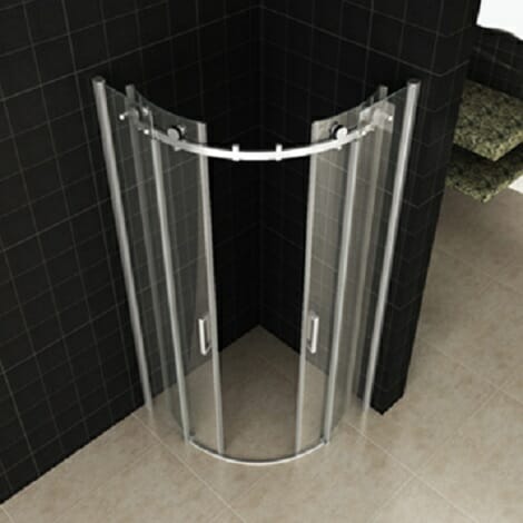 Wiesbaden douchecabine kwartrond rechts 2 schuifdeuren 8mm glas chroom NANO coating 1