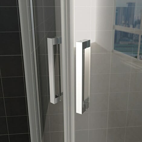 Wiesbaden douchecabine kwartrond rechts 2 schuifdeuren 8mm glas chroom NANO coating 3