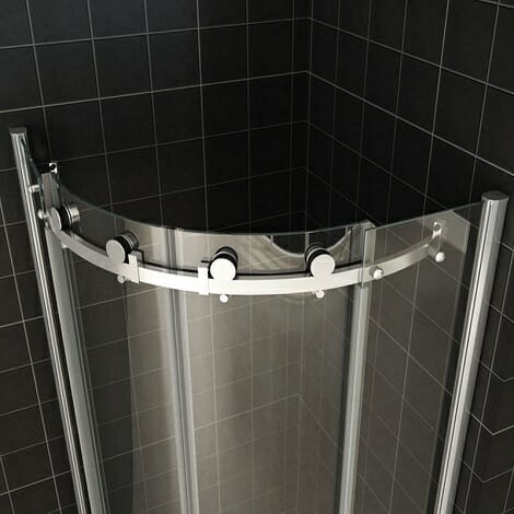 Wiesbaden douchecabine kwartrond rechts 2 schuifdeuren 8mm glas chroom NANO coating 4