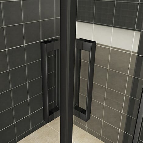 Wiesbaden douchecabine skyline hoekinstap met 2 schuifdeuren mat zwart 8m 4