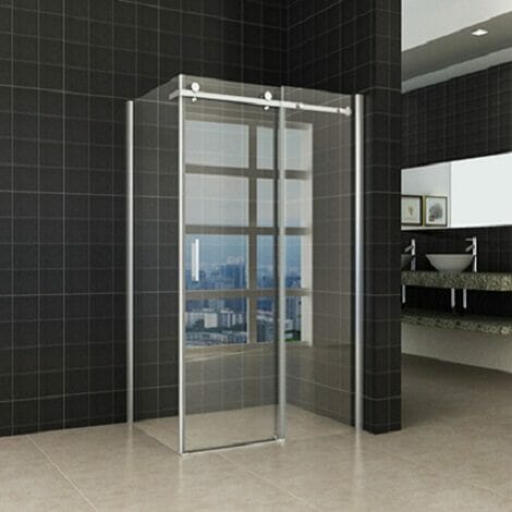 Wiesbaden douchedeur met zijwand chroom 8mm NANO coating