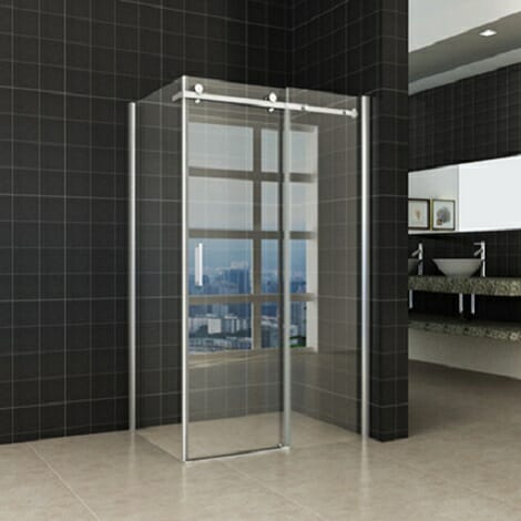 Wiesbaden douchedeur met zijwand chroom 8mm NANO coating