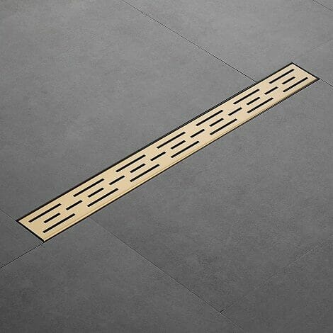 Wiesbaden geborsteld messing douchegoot + flens + RVS sifon + filter 2