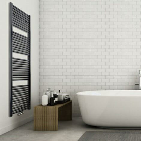 Wiesbaden handdoekradiator Elara antraciet 1067W middenonderaansluiting