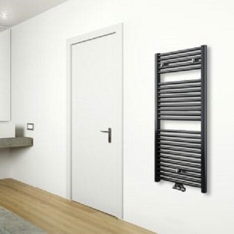 Wiesbaden handdoekradiator Elara antraciet 1185 x 450 mm 538W middenonderaansluiting 1