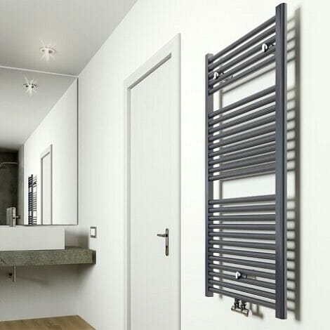 Wiesbaden handdoekradiator Elara antraciet 700W middenonderaansluiting 1