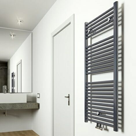 Wiesbaden handdoekradiator Elara antraciet 700W middenonderaansluiting 1