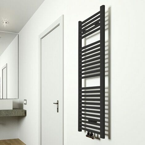 Wiesbaden handdoekradiator Elara mat zwart 1185 x 450 mm 538W middenondersluiting