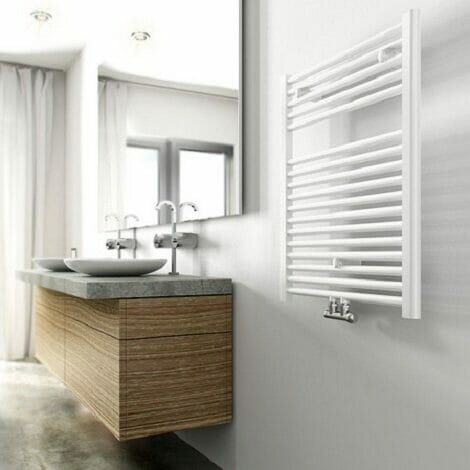 Wiesbaden handdoekradiator Elara wit 766 x 600 mm 463W middenonderaansluiting
