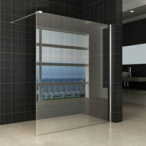 Wiesbaden inloopdouche met muurprofiel 160x200cm 8mm glas NANO coating