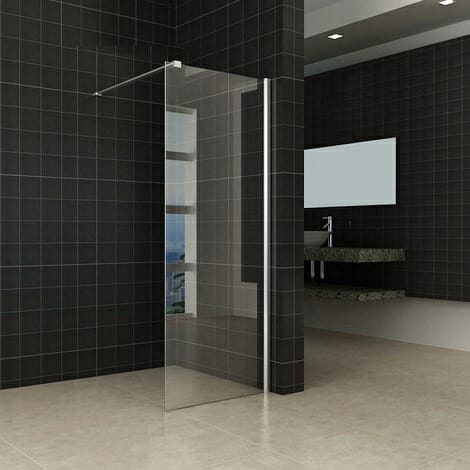 Wiesbaden inloopdouche met muurprofiel 70x200cm 10mm glas NANO coating