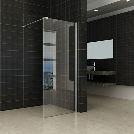 Wiesbaden inloopdouche met muurprofiel 80x200cm 10mm glas NANO coating
