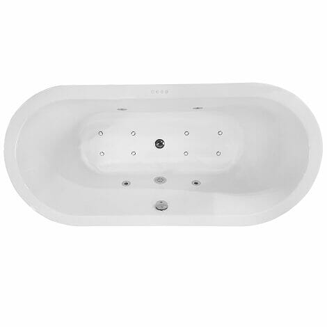 Wiesbaden libero vrijstaande whirlpool ligbad 170x80 cm waste wit 2