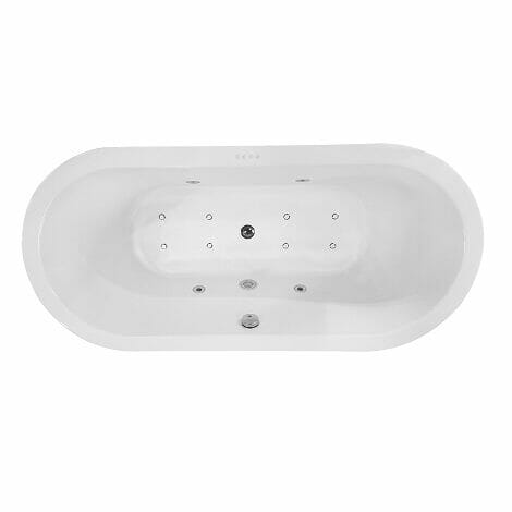 Wiesbaden libero vrijstaande whirlpool ligbad wit 170x80 waste wit 2