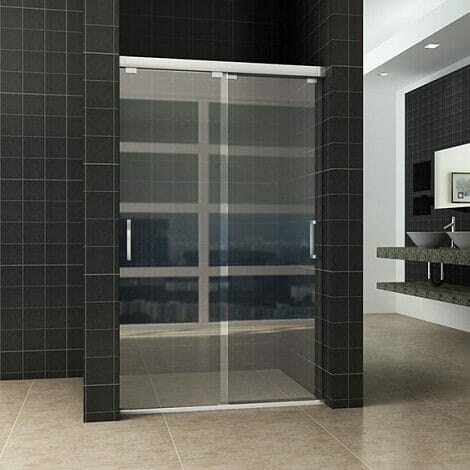 Wiesbaden nisdeur dubbele schuifdeur 120x200cm 8mm helder glas NANO coating