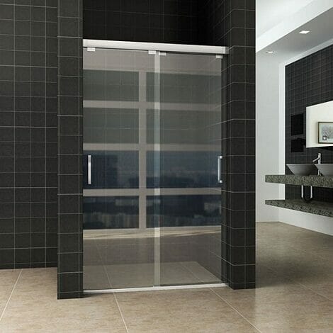 Wiesbaden nisdeur dubbele schuifdeur 140x200cm 8mm helder glas NANO coating