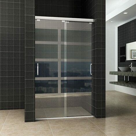 Wiesbaden nisdeur dubbele schuifdeur 160x200cm 8mm helder glas NANO coating