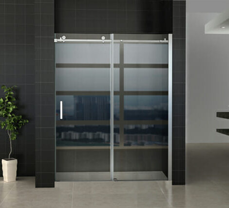 Wiesbaden schuifbare nisdeur 2 delig 110x200cm helder glas 8mm NANO