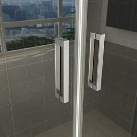 Wiesbaden schuifbare nisdeur 4 delig 180x200cm chroom 8mm glas NANO coating 3