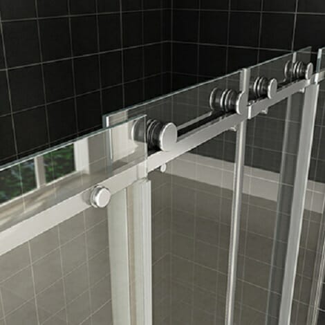 Wiesbaden schuifbare nisdeur 4 delig 180x200cm chroom 8mm glas NANO coating 4