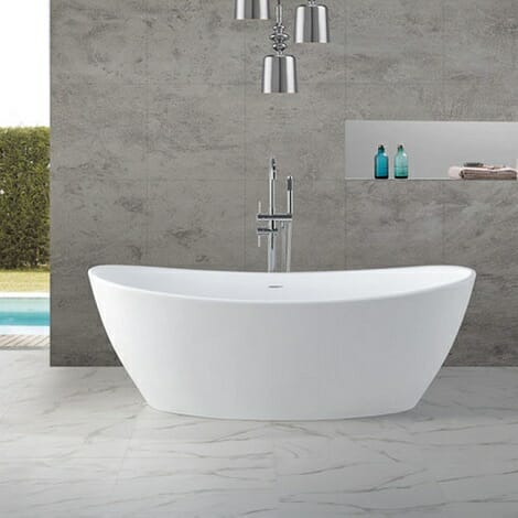 Wiesbaden solid surface vrijstaand bad 179.5x84.5x64 cm 2