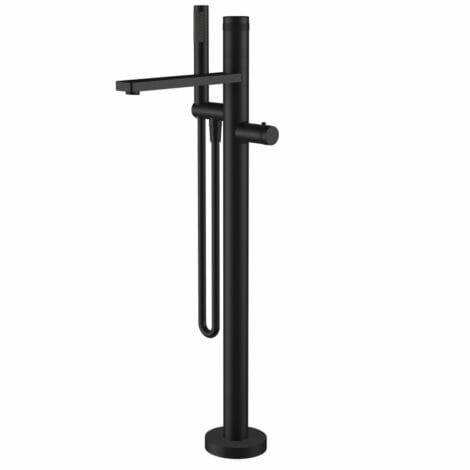 Wiesbaden staande badthermostaat Sphere compleet mat zwart