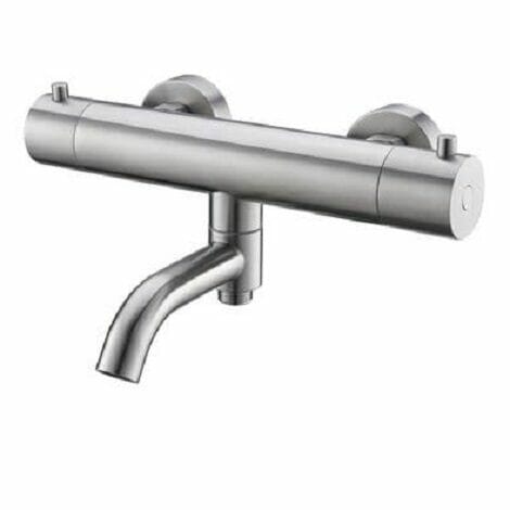 Wiesbaden thermostatische badmengkraan Rio 304 met omstel uitloop RVS