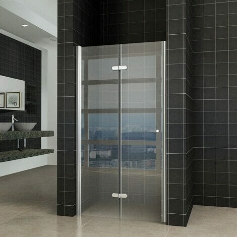 Wiesbaden vouwbare nisdeur links 100x200cm 8mm helder glas NANO coating