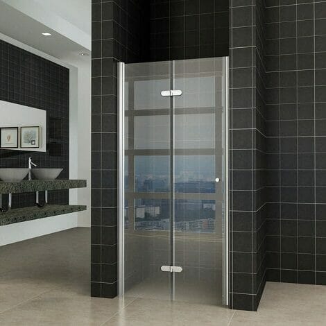 Wiesbaden vouwbare nisdeur links 80x200cm 8mm helder glas NANO coating