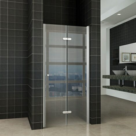 Wiesbaden vouwbare nisdeur rechts 80x200cm 8mm helder glas NANO coating