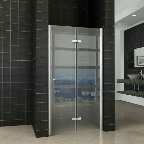 Wiesbaden vouwbare nisdeur rechts 100x200cm 8mm helder glas NANO coating