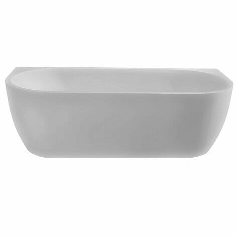 Wiesbaden wall half vrijstaand acryl ligbad 180x80 cm mat wit