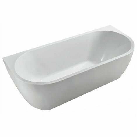 Wiesbaden wall half vrijstaand acryl ligbad 180x80 cm wit 2